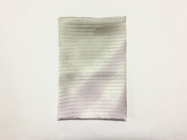 帯揚げ　絽　紫色と金茶