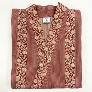 銀座きもの装　縞唐草柄 赤(女性用) Mサイズ