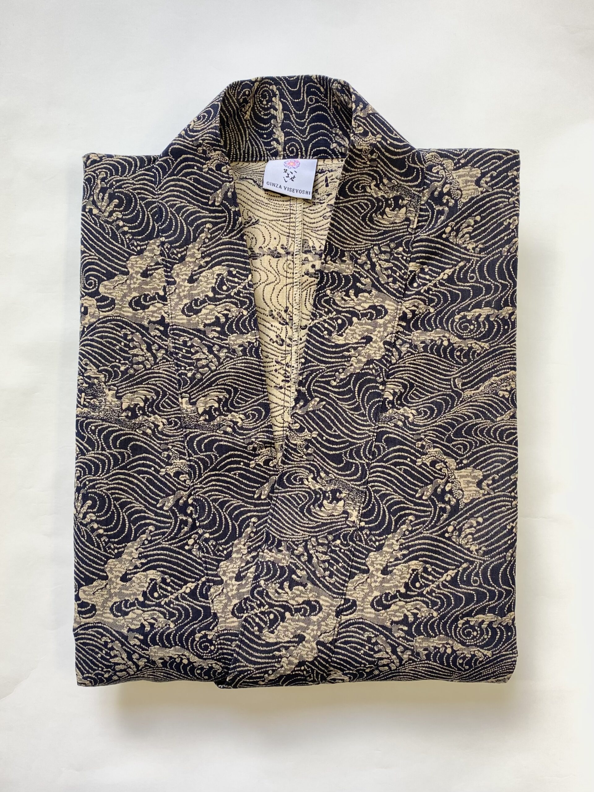 銀座きもの装 波濤柄 紺(男性用) Lサイズ