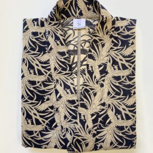 銀座きもの装　鶴柄  紺 (男性用) Lサイズ