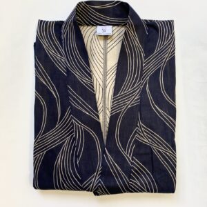 銀座きもの装　細波柄 紺(男性用) Mサイズ